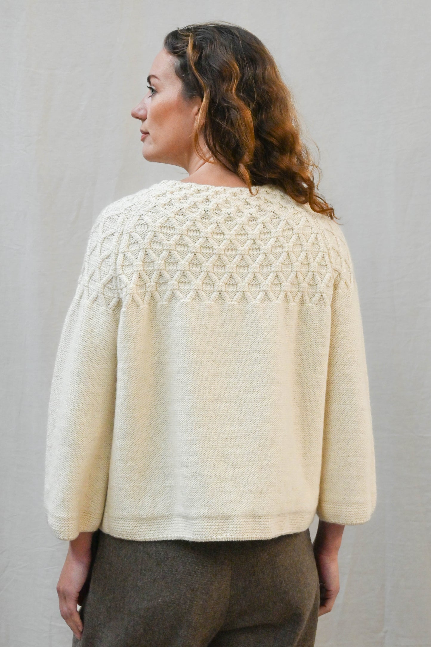 Elba British Wool Sweater in Un-dyed Ecru