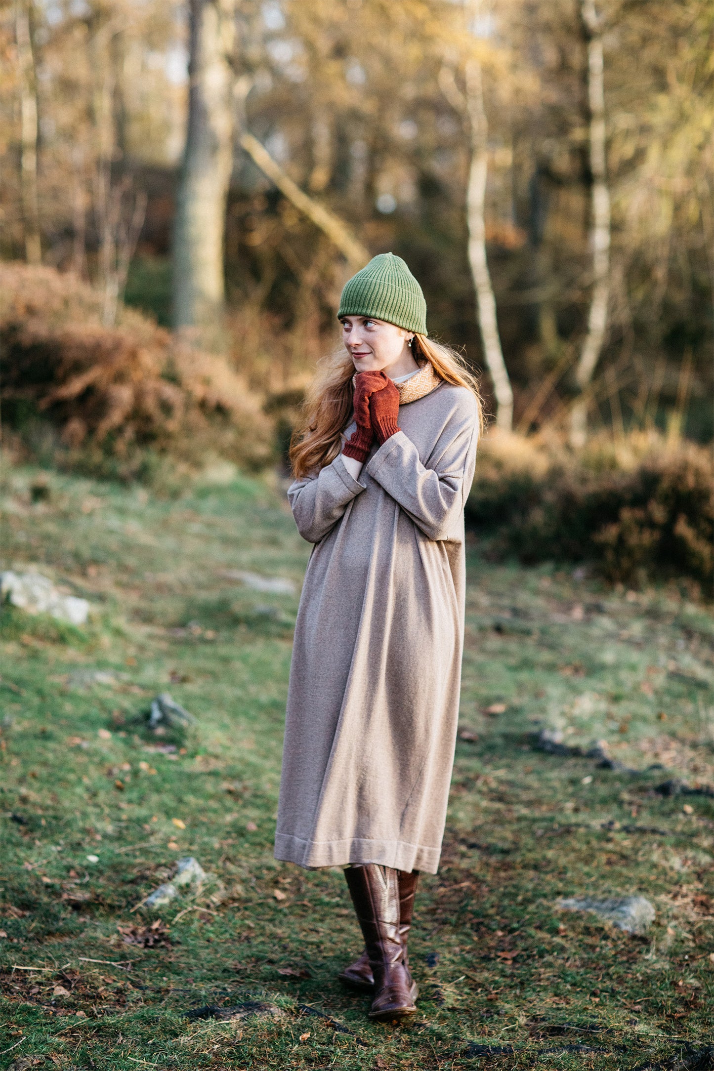 Eden Cocoon Merino Dress in Mushroom
