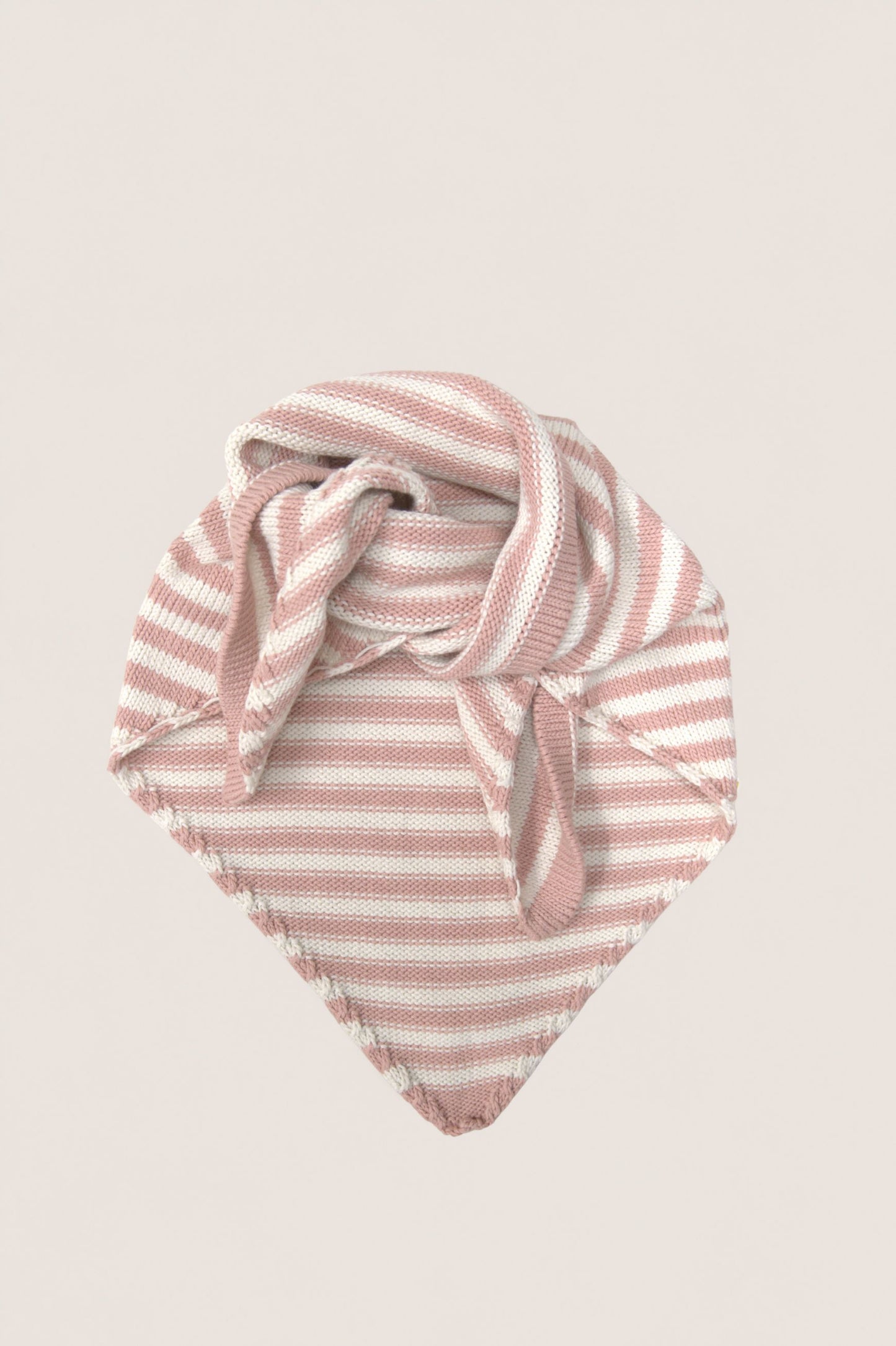 The Morvan Organic Cotton Triangle Scarf in Blush/Chalk
