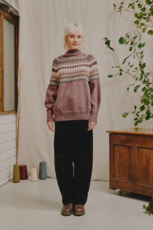 Fara British Wool Sweater in Calluna