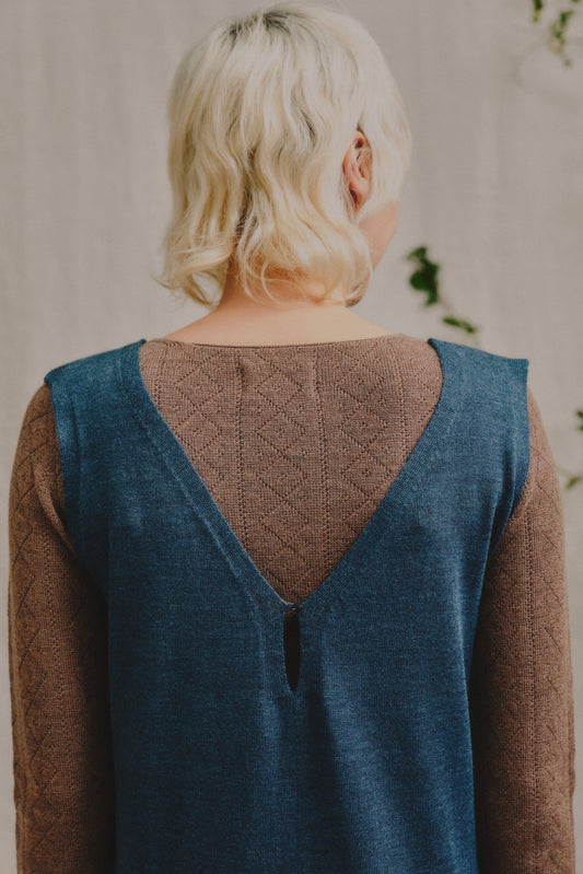 The Mori Fine Merino Wool Jumpsuit in Indigo