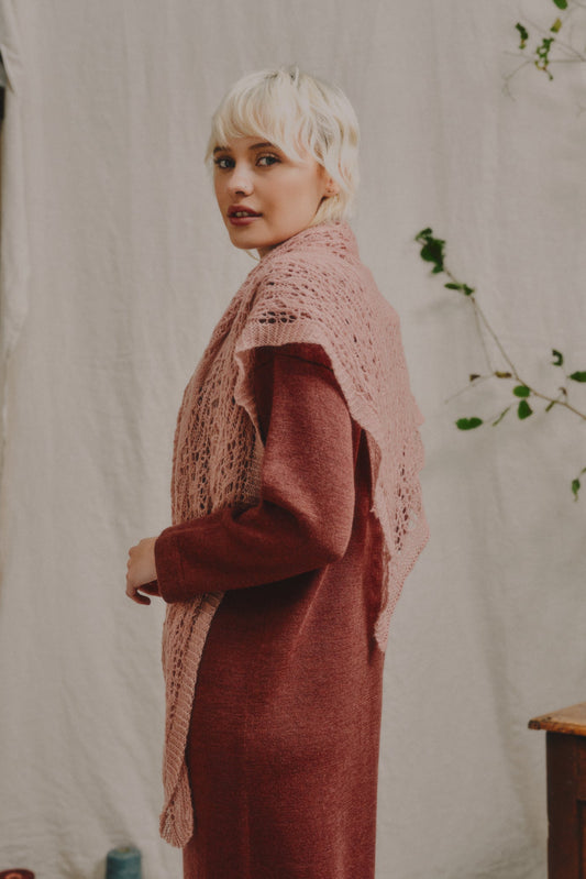 The Laura Merino Silk Cashmere Scarf In Blush