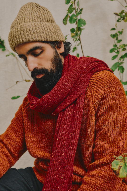 The Olann Donegal Merino Crew Neck Sweater in Copper