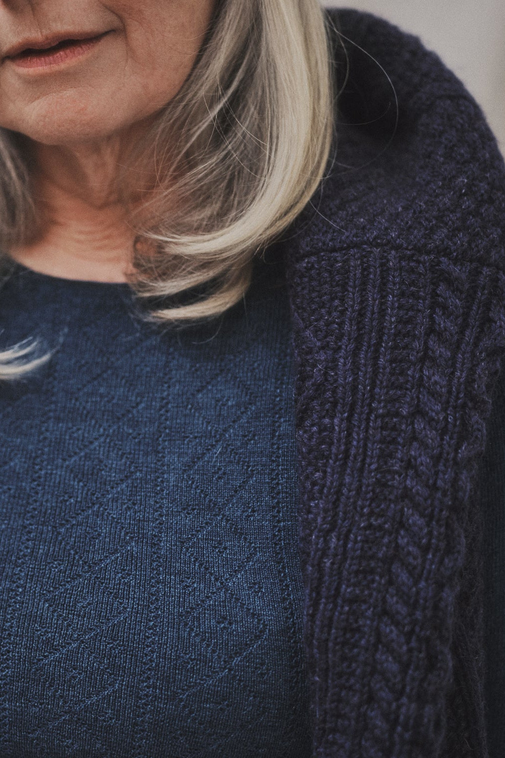 'Tricot de Peau' Fine Merino Wool Base Layer in Indigo Blue