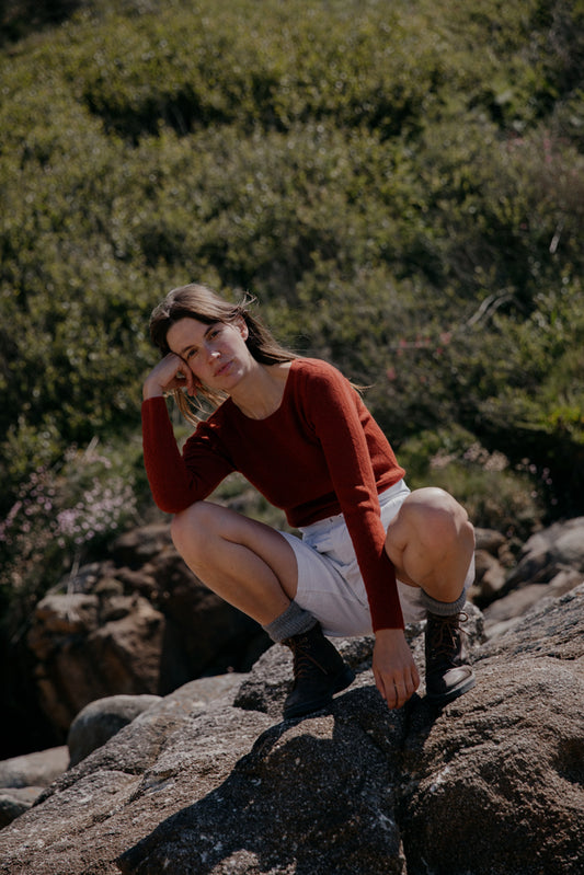 'Tricot de Peau' Fine Merino Base Layer in Henna