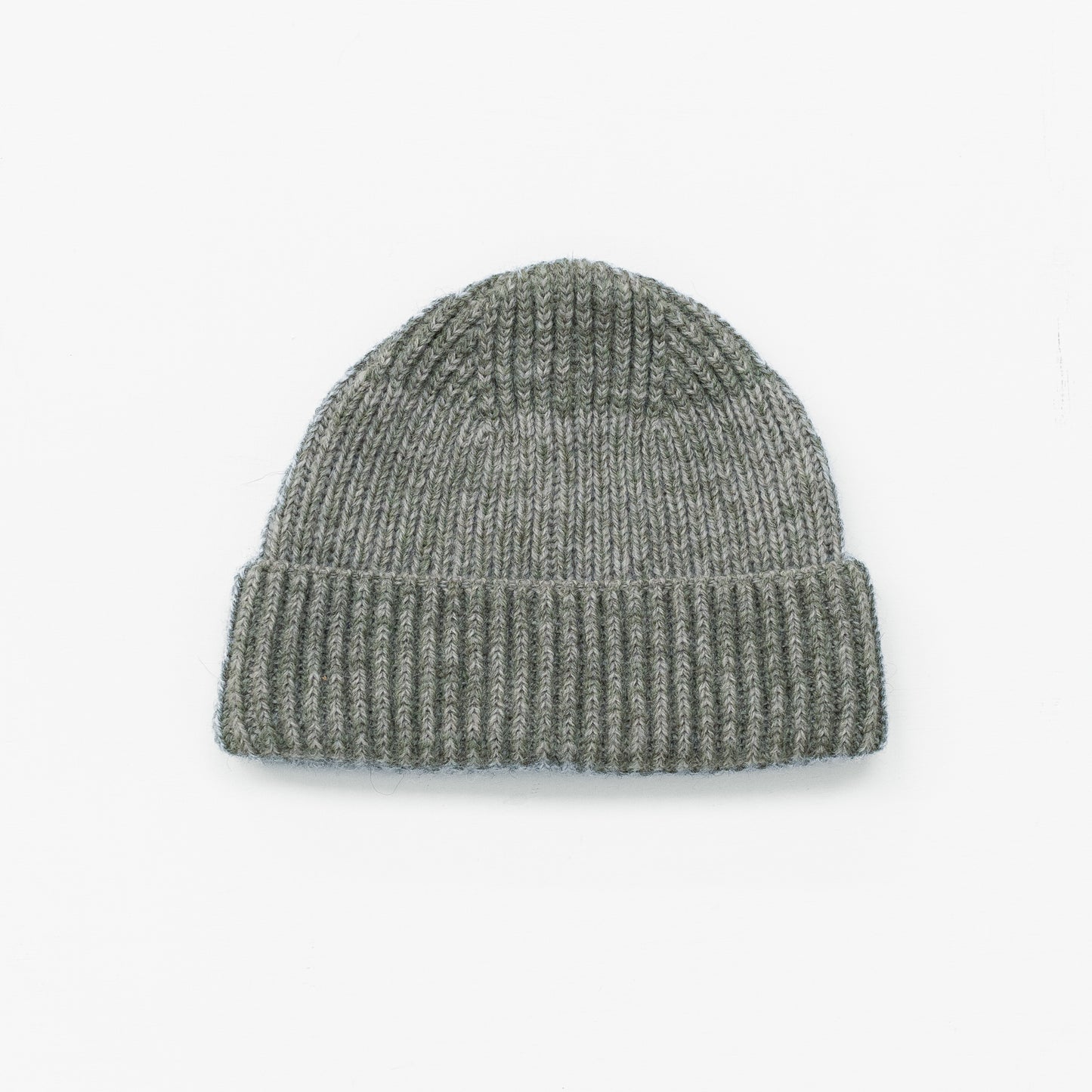 British Wool Beanie in Lichen / Ecru