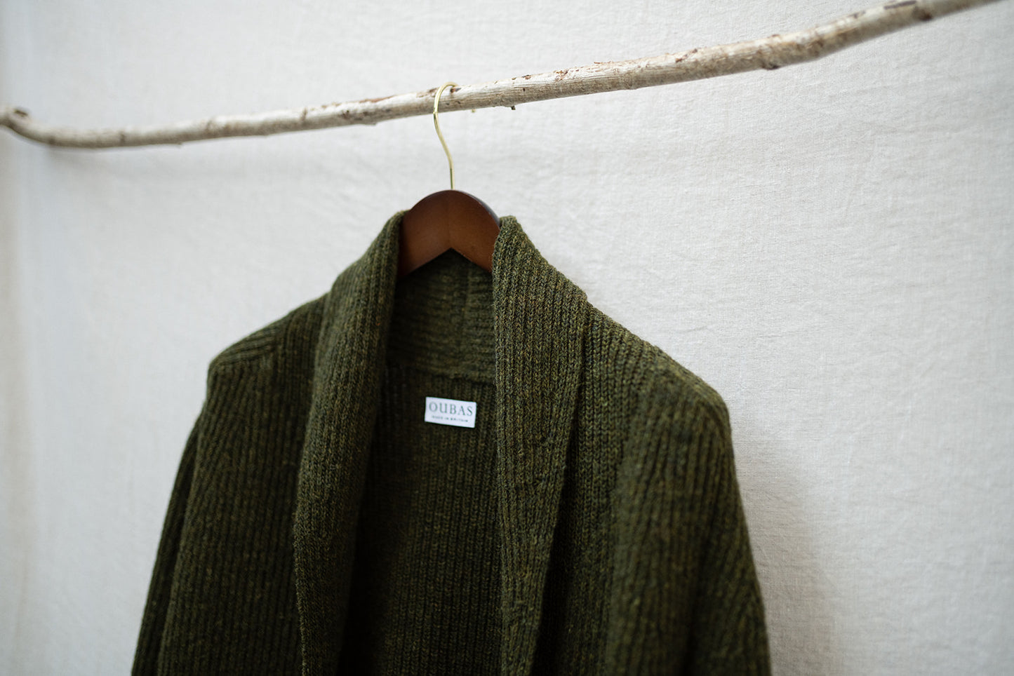 The Betheca Irish Wool Cardigan in Olive