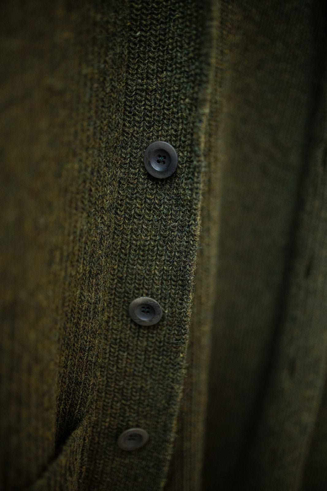 The Betheca Irish Wool Cardigan in Olive