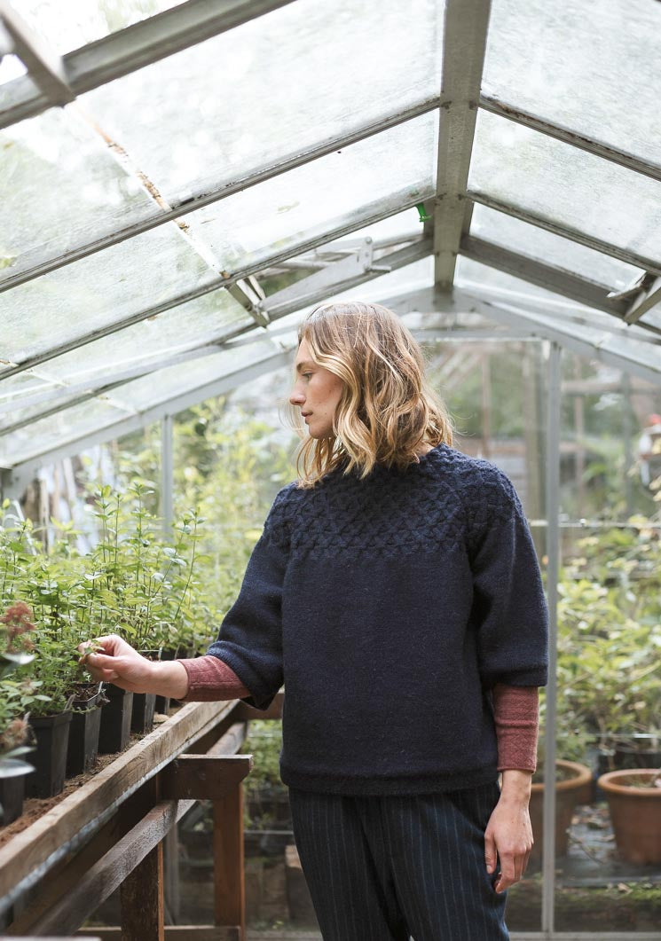 The Elba British Wool Sweater in Navy