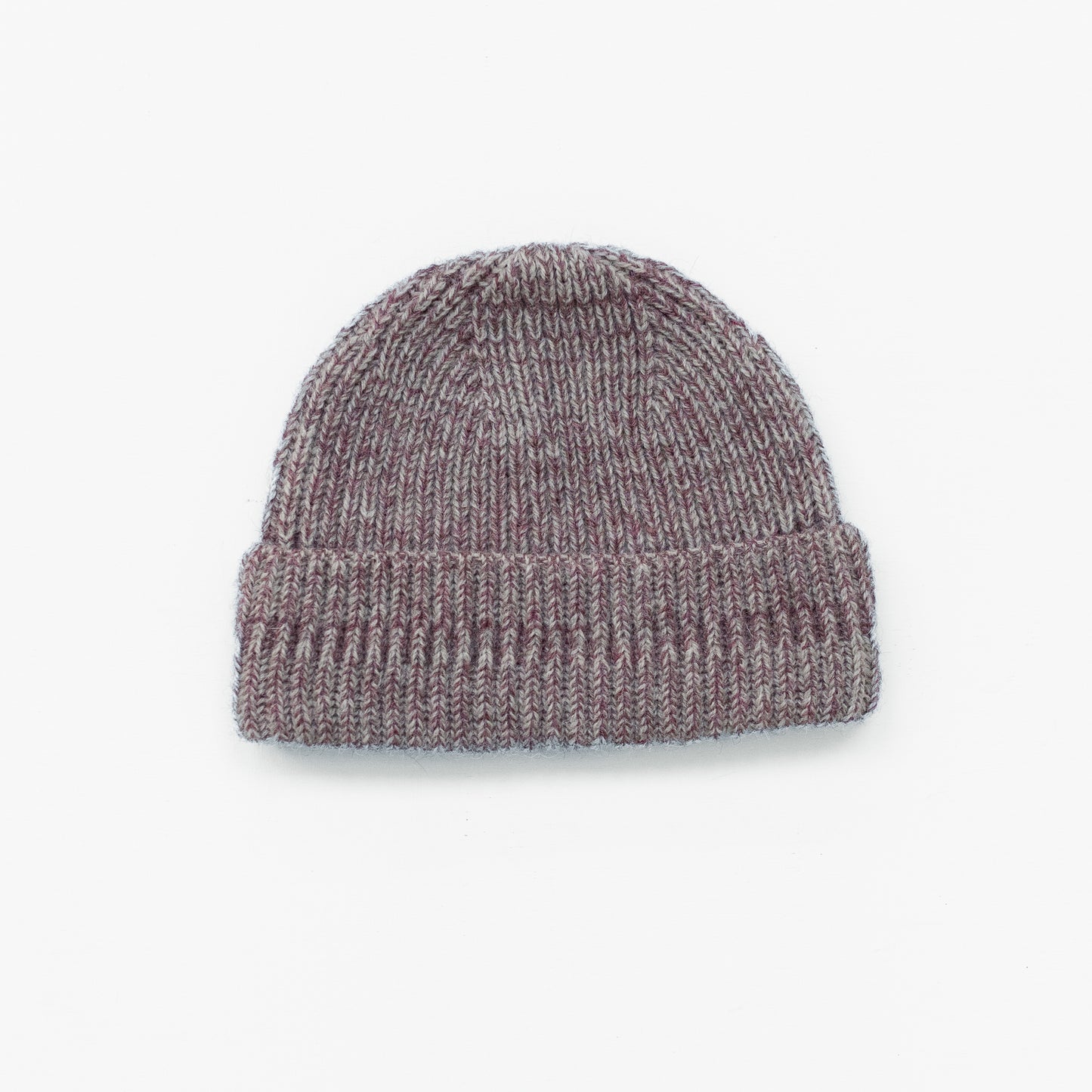 British Wool Beanie in Calluna and Ecru