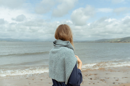 Donegal Merino Wool Sweater in Capri Blue