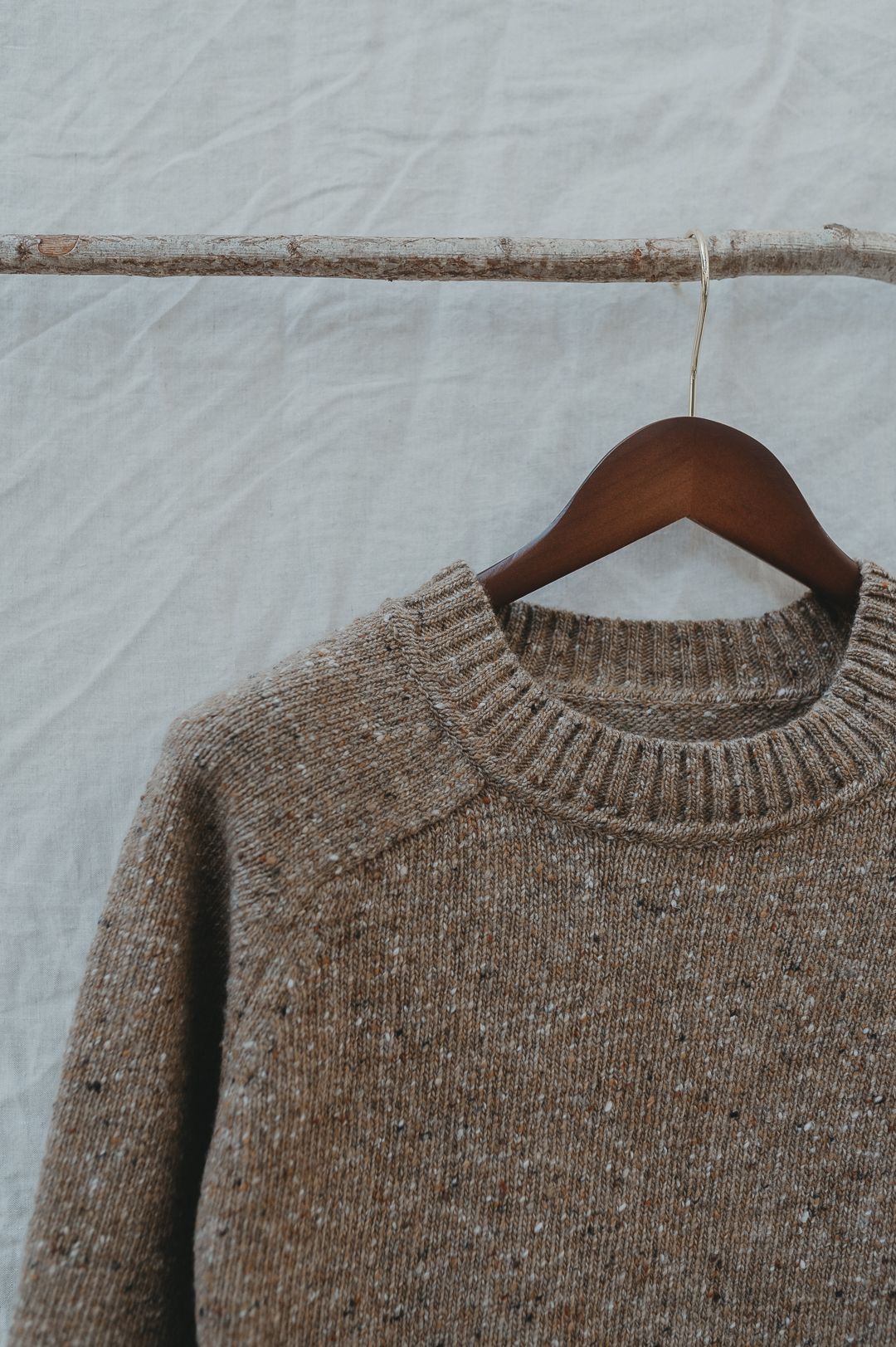 Donegal Merino Wool Sweater in Biscuit