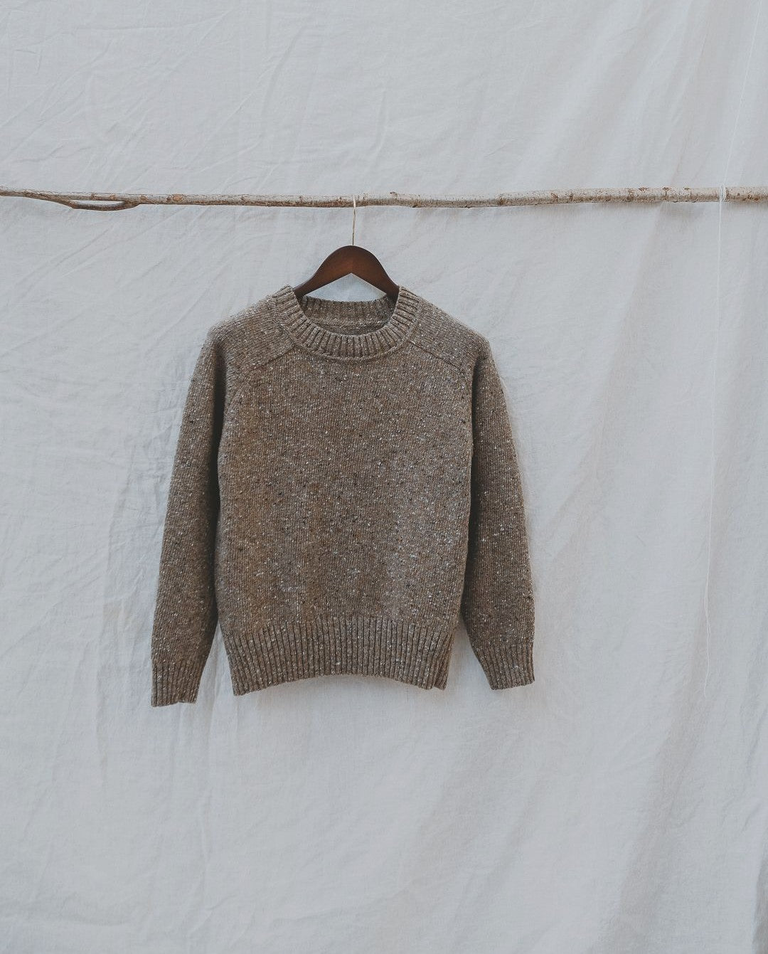 Donegal Merino Wool Sweater in Biscuit