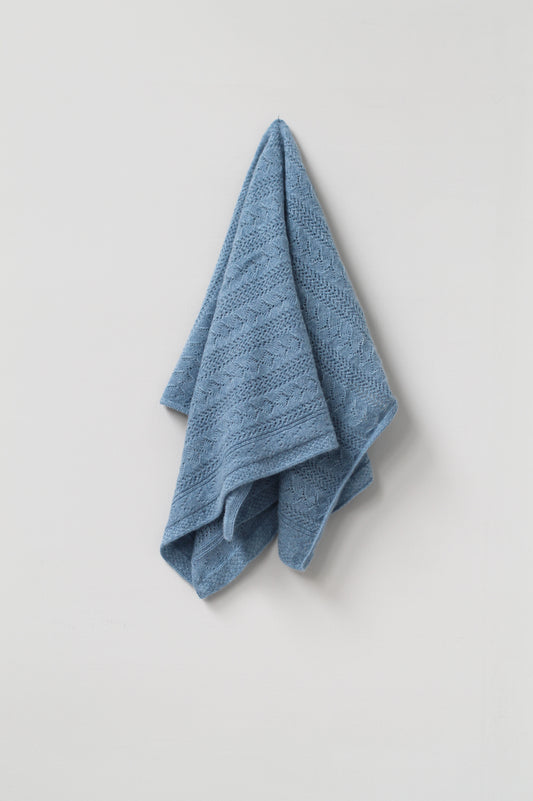 Naturally Dyed Cashmere Scarf in Woad Blue