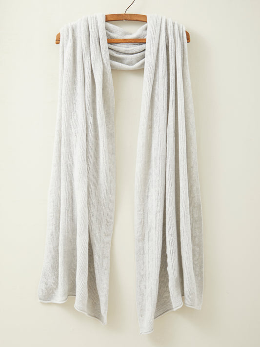 Fine Merino Lambswool Brant Wrap in Silver