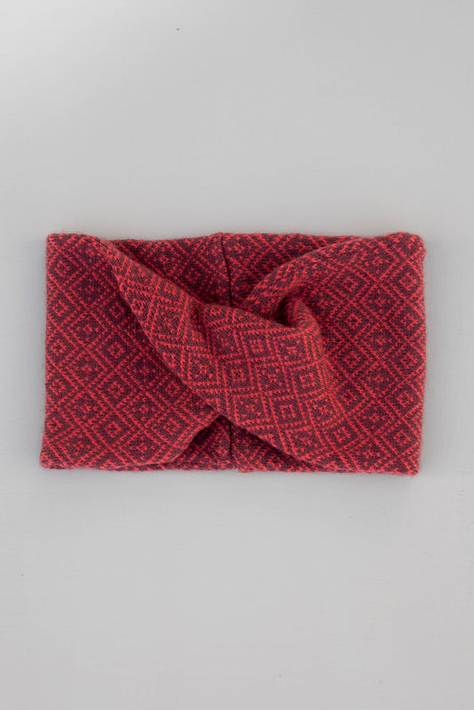 The Nora Merino Headwrap/Cowl in Garnet and Berry