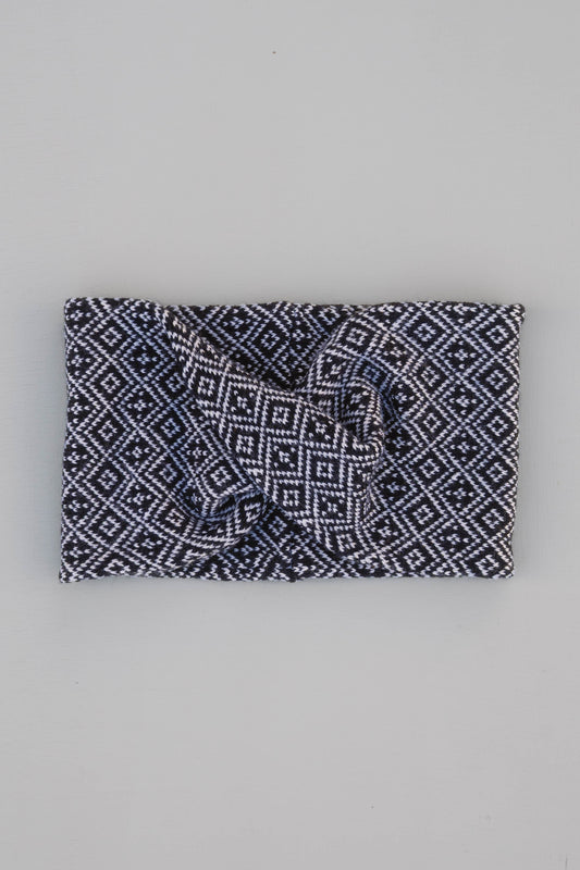 The Nora Merino Headwrap/Cowl in Navy and White