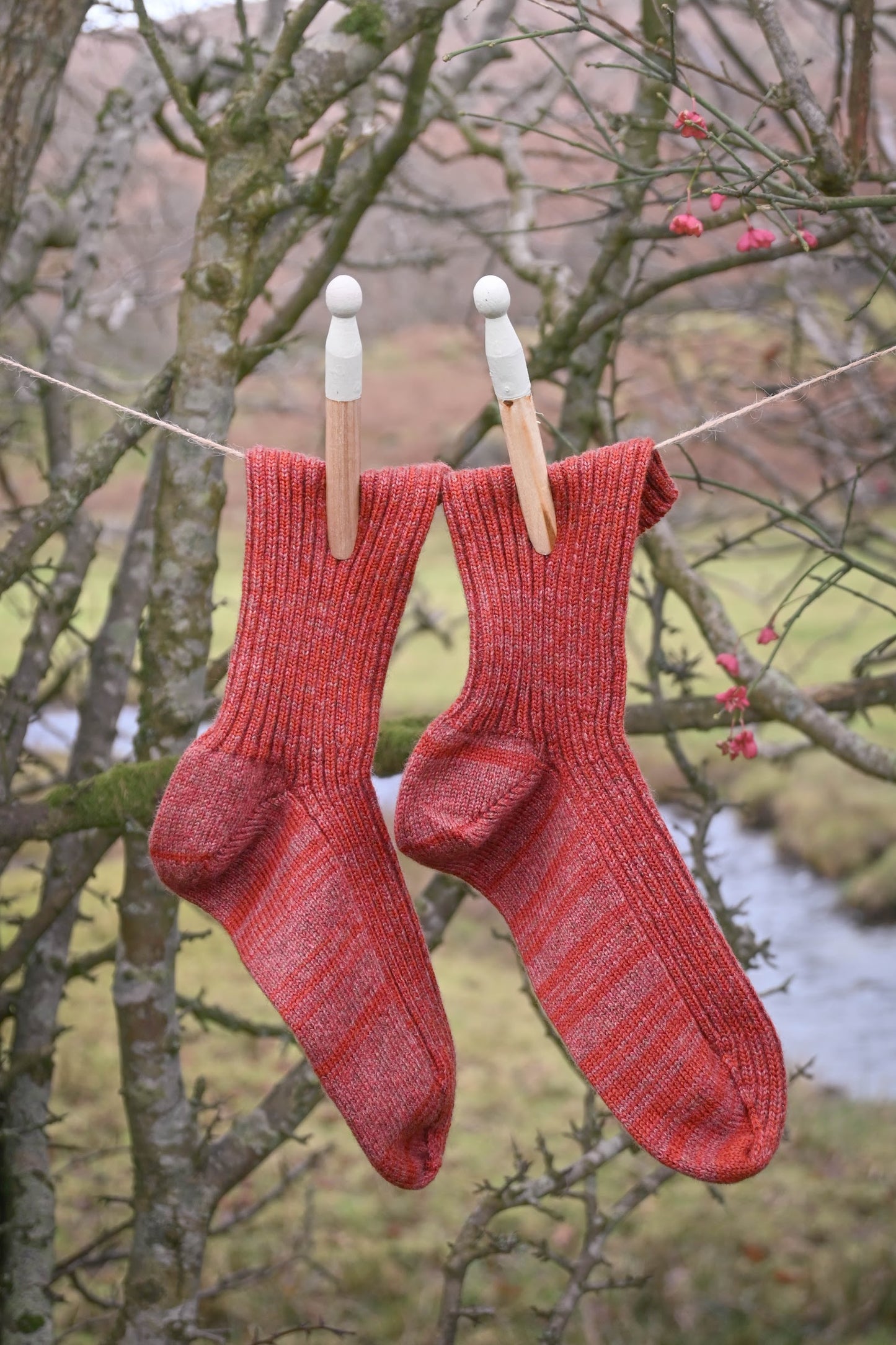 Cashmere/Merino Bed Socks in Henna