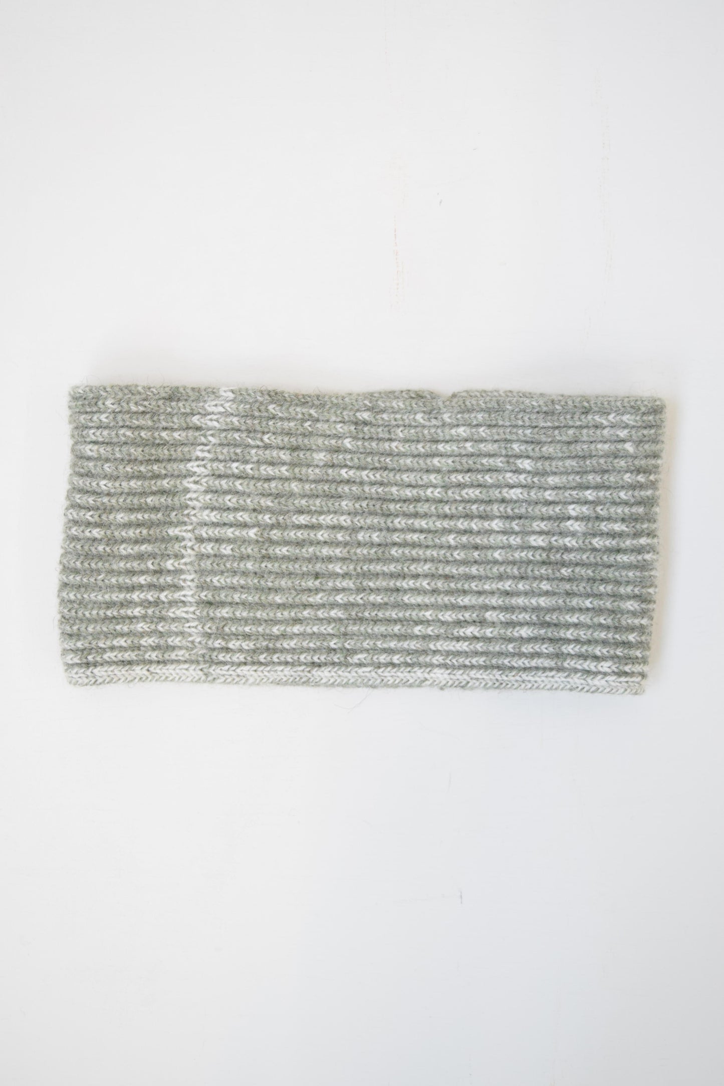 British Wool Cowl/Headwrap in Lichen / Ecru- Bespoke