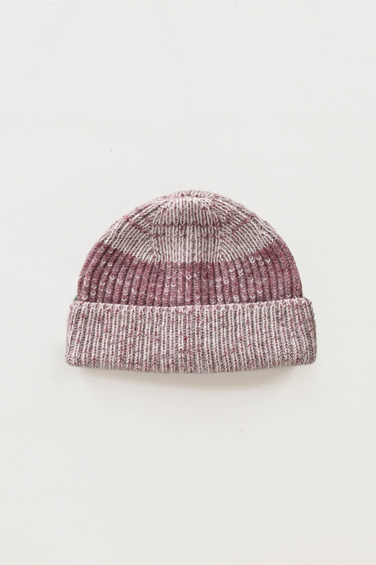British Wool Beanie in Calluna and Ecru