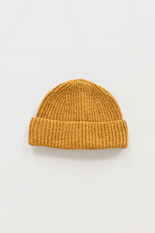 Donegal Merino Wool Beanie Hat in Canary