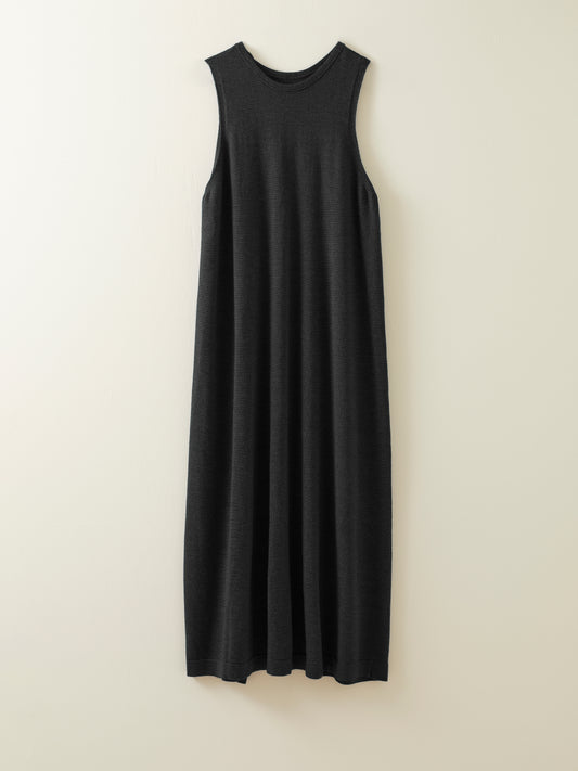 Eden Naturally Dyed Merino Midi Dress in Charcoal