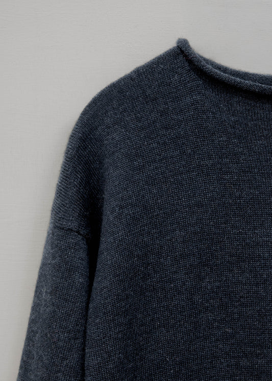 The Seasgair Wool Maxi Dress in Deep Indigo