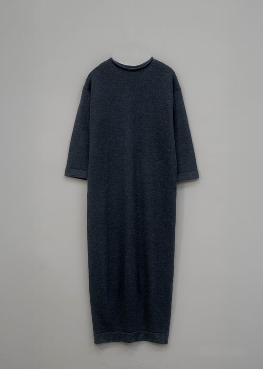 The Seasgair Wool Maxi Dress in Deep Indigo