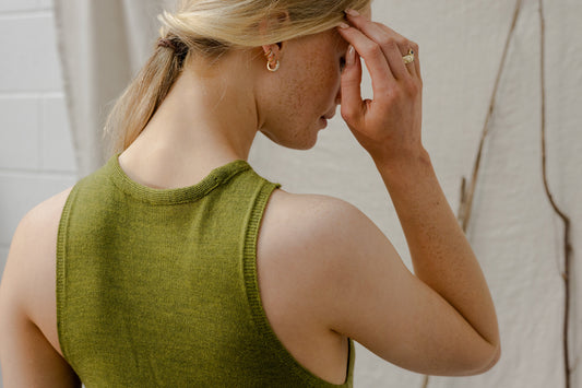 Eden Merino Midi Dress in Olive