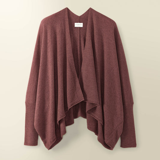 Eden Fine Merino Wrap Cardigan in Heather