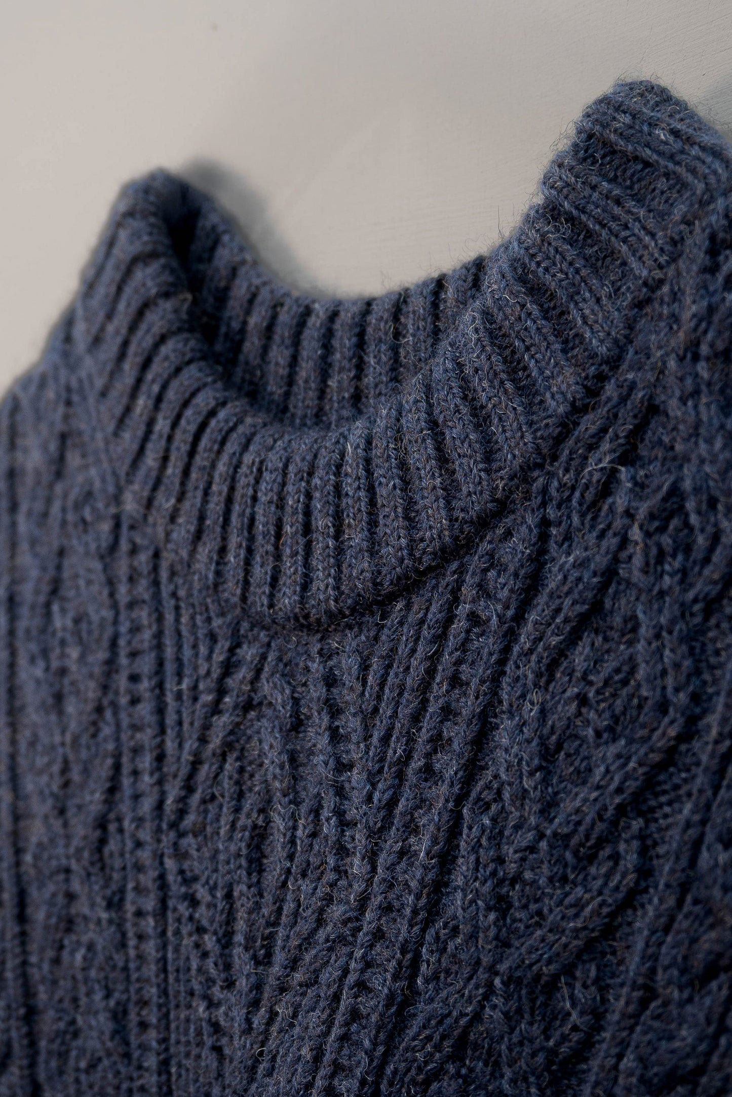 The Freyja British Wool Cable Vest in Navy