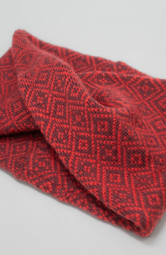 The Nora Merino Headwrap/Cowl in Garnet and Berry