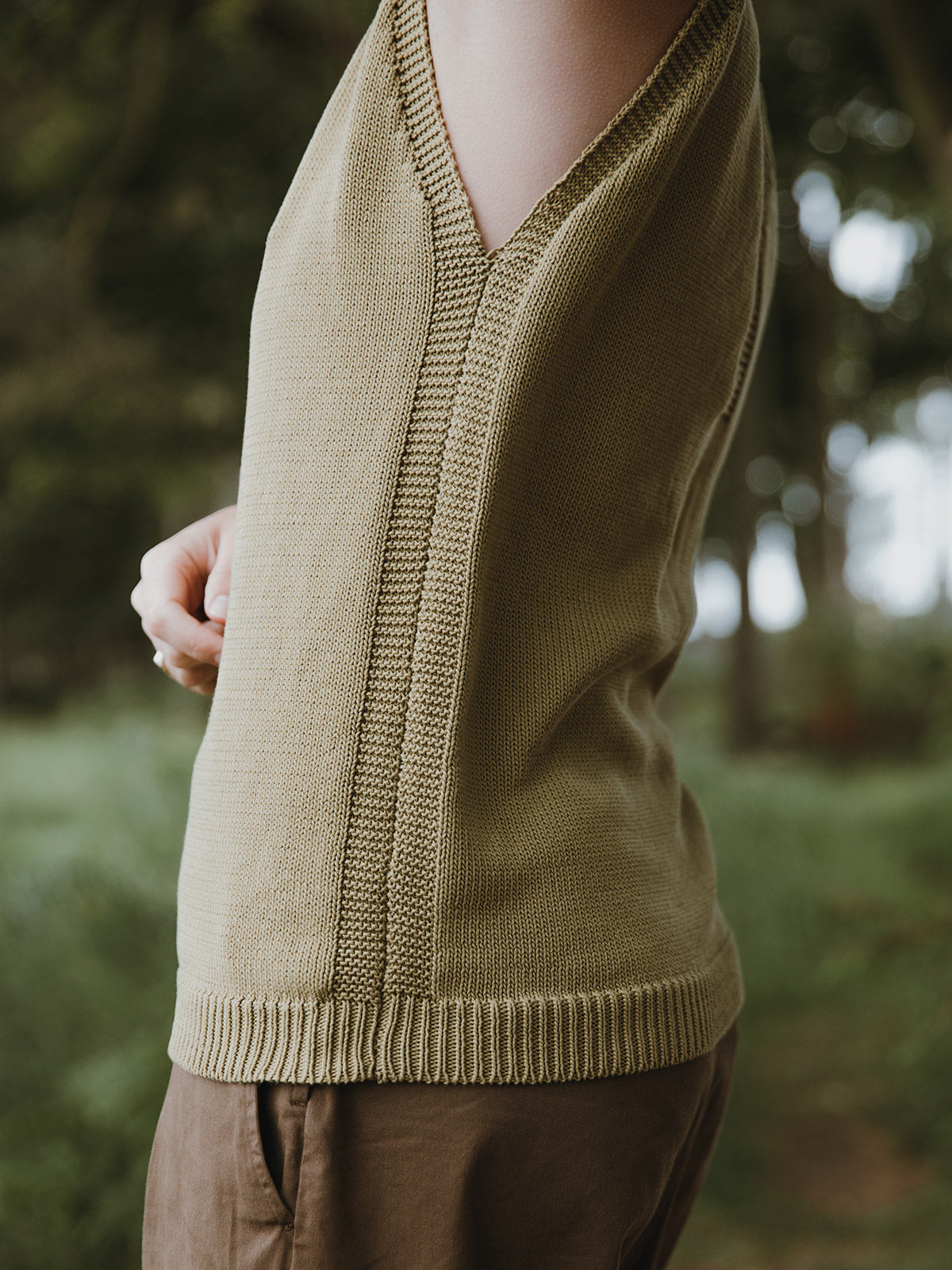 Organic Cotton Vest - Olive