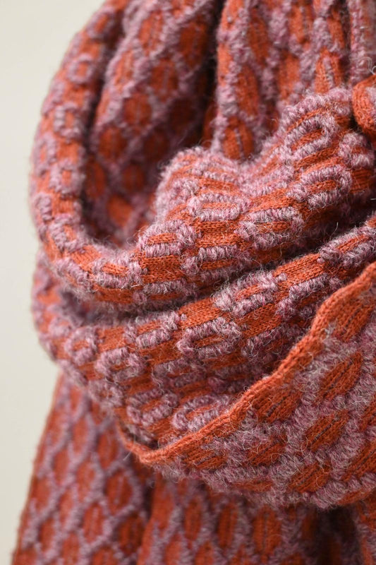 Limited Edition - The Orton Weave Scarf in Henna/Calluna