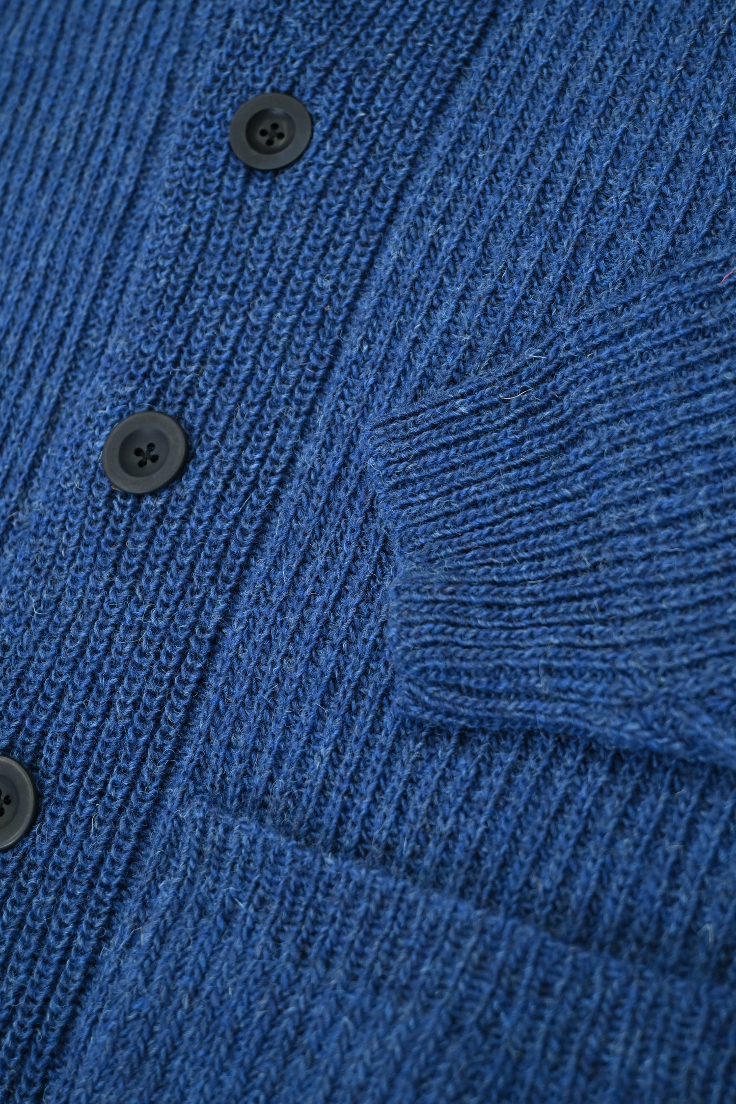 The Betheca Irish Wool Cardigan in Cobalt