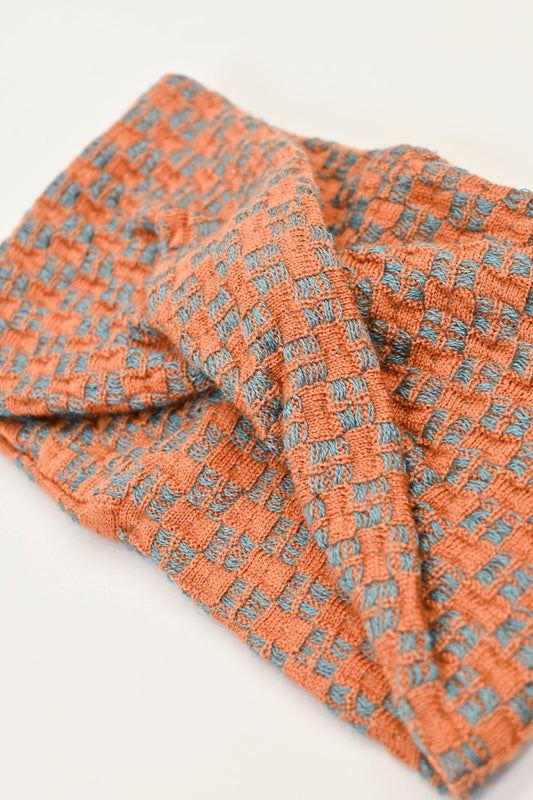 The Annie Collection: The Fritillaria Weave Headwrap in Chestnut/Teal