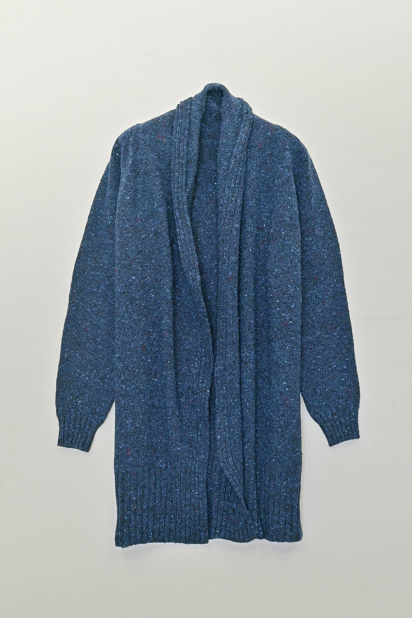 The Kent Donegal Merino Wool Cardigan in Ink