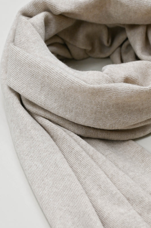 The Eden Fine Merino Wool Scarf in Oatmeal