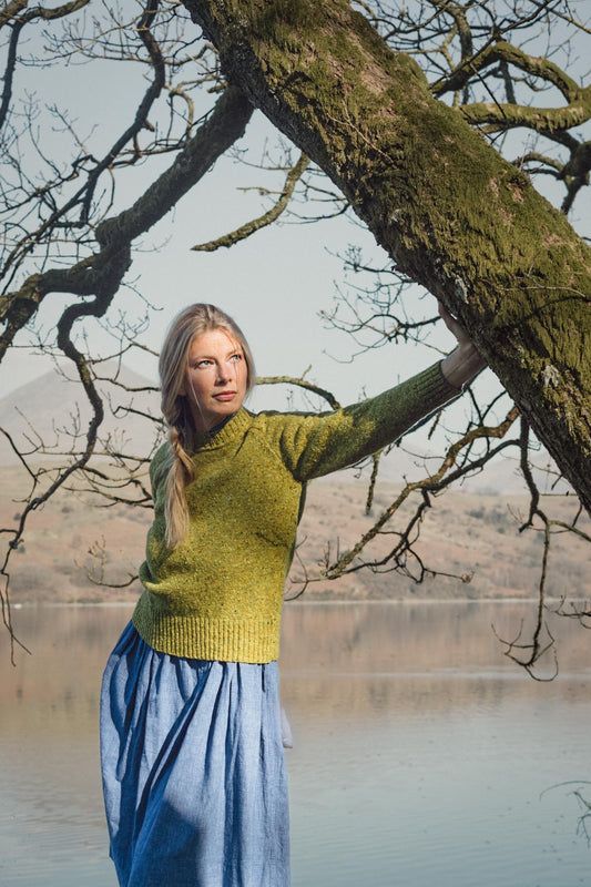 Donegal Merino Wool Sweater in Lime