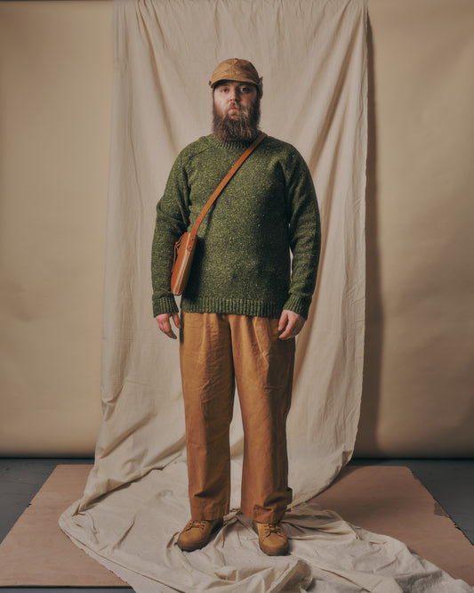 Men's Donegal Sweater in Moss