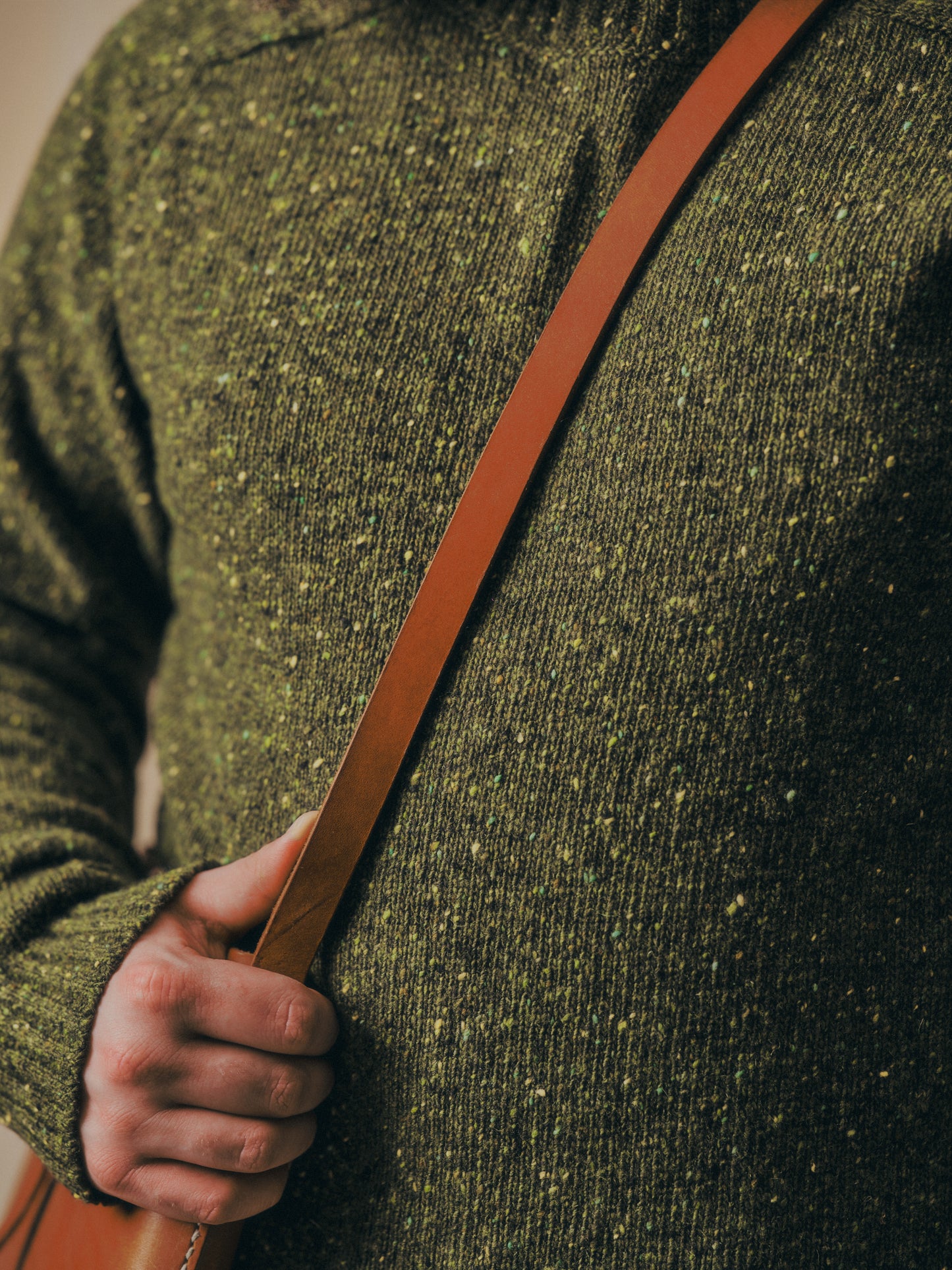 Men's Donegal Sweater in Moss