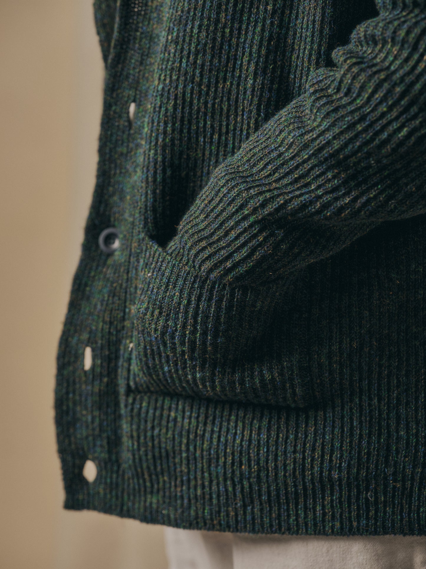 The Betheca Irish Wool Cardigan in Petrol