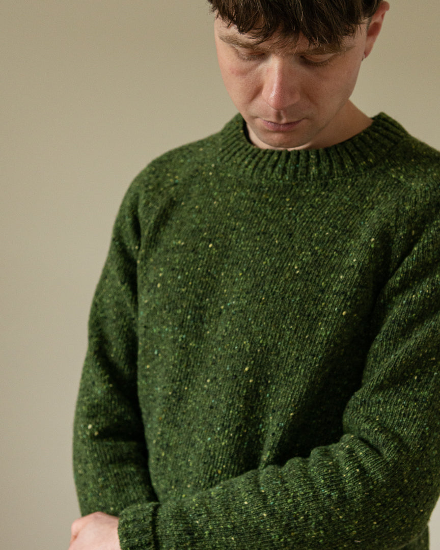 Men's Donegal Sweater in Moss