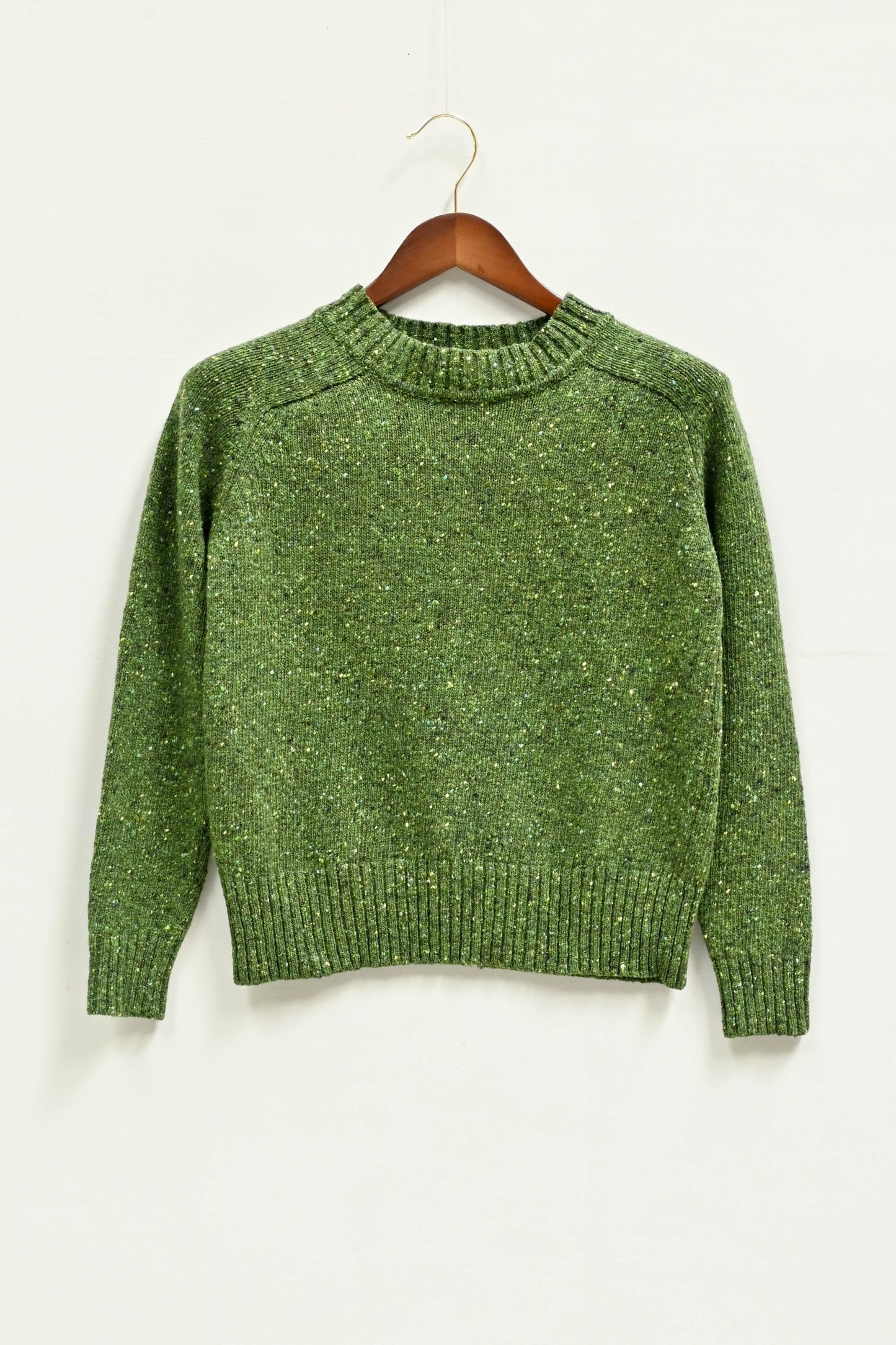 Donegal Merino Wool Sweater in Moss - Size Small
