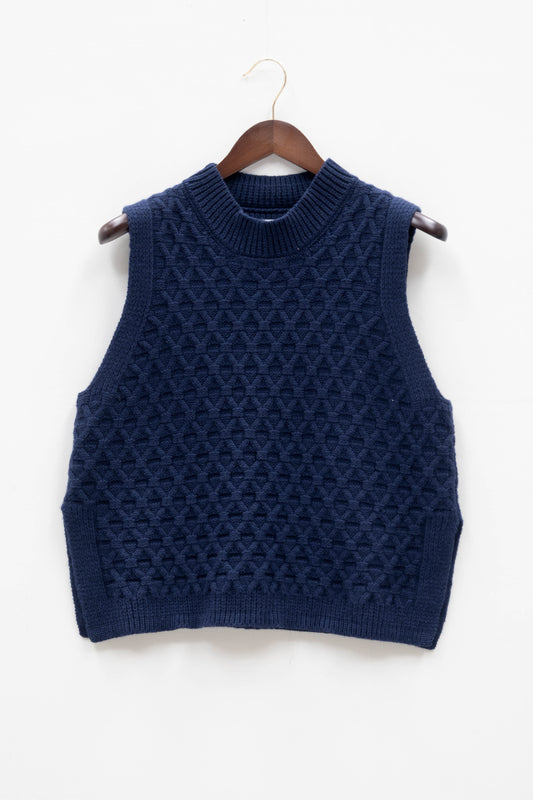 The Lawson Donegal Merino/Cashmere Vest Navy - Size L