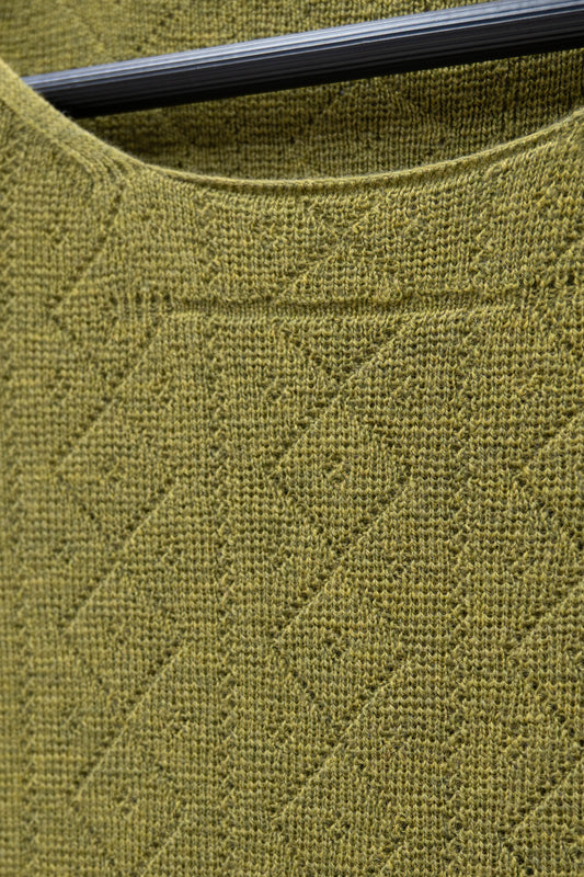 'Tricot de Peau' Fine Merino Wool Base Layer in Leaf - Size 10/12 - Slight Second