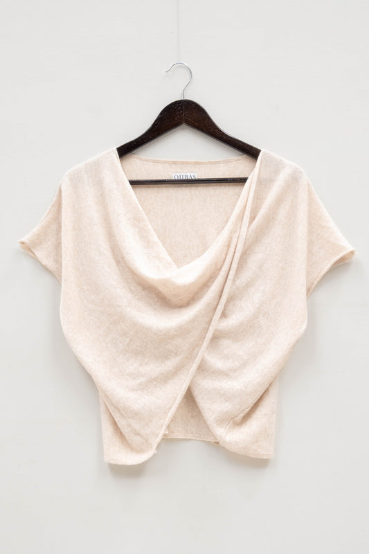 The Beatrix Twist Tee in Undyed Cashmere - Slight Second