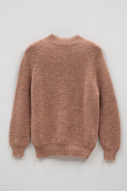 Olann British Wool Sweater in Old Rose Size S/M - Sample