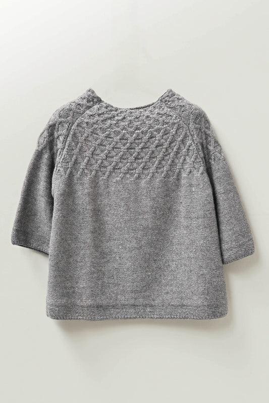 The Elba British Wool Sweater in Un-dyed Steel Grey