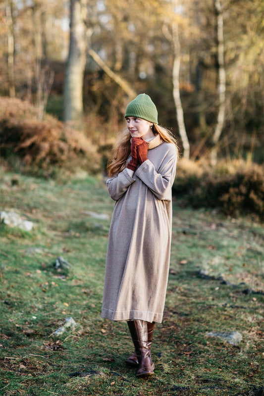Eden Cocoon Merino Dress in Mushroom